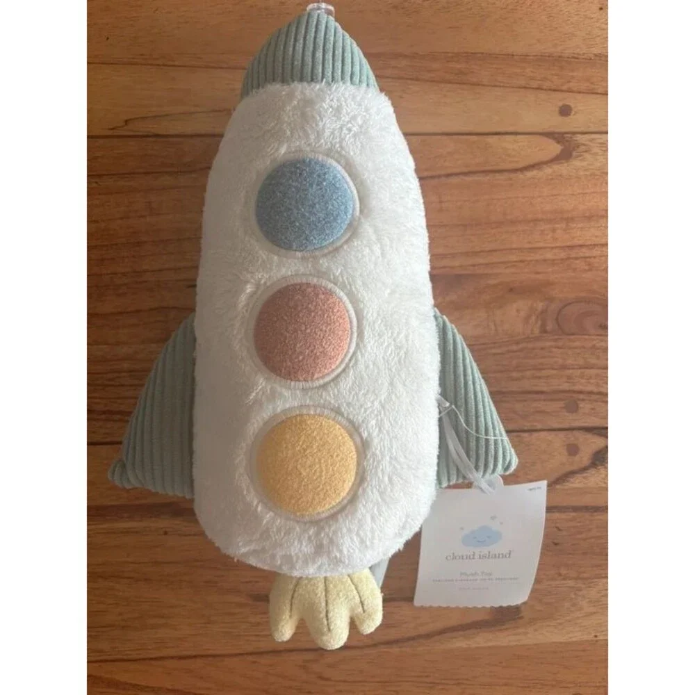 Cloud Island romper set and rocket plushy 6 to 9 months